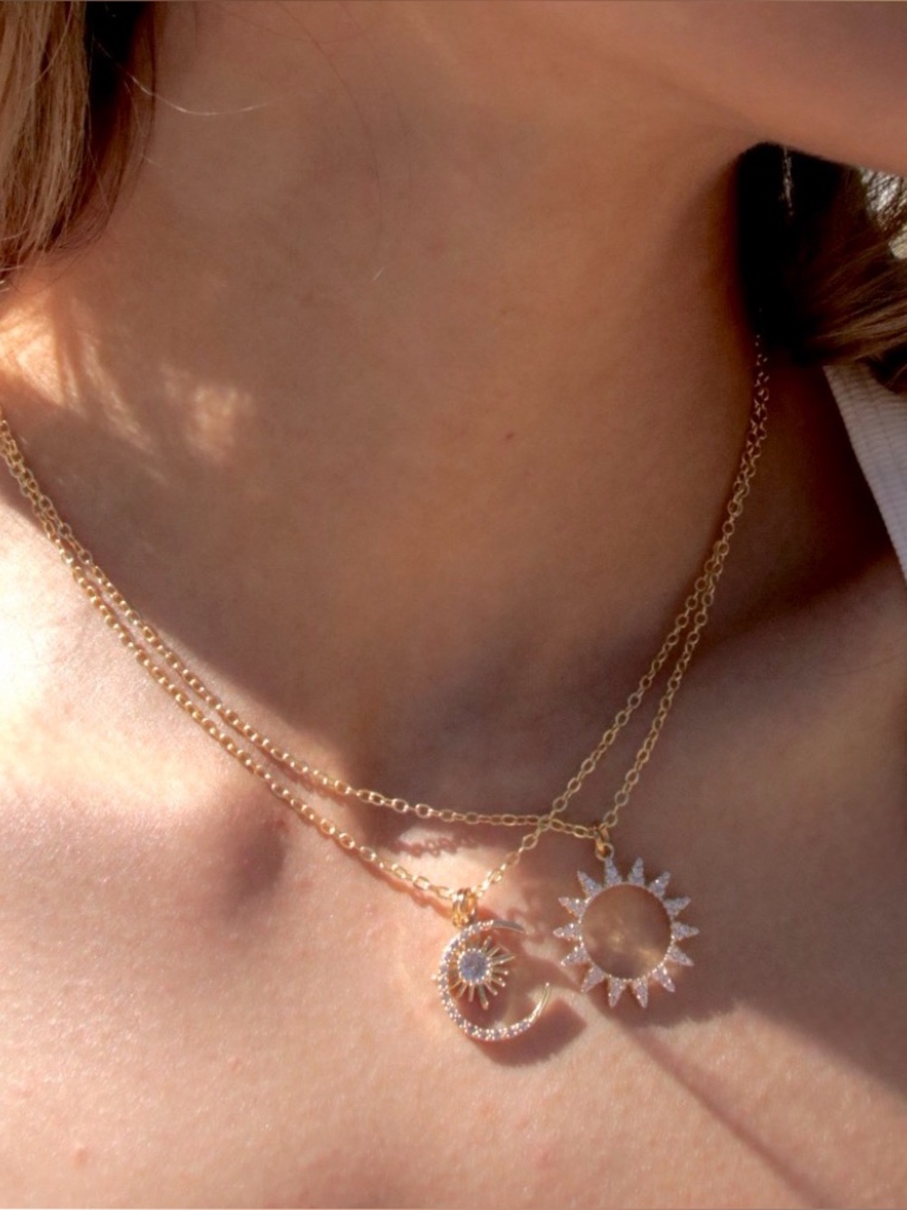 Gold Sunburst Pendant Necklace